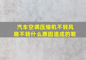 汽车空调压缩机不转风扇不转什么原因造成的呢