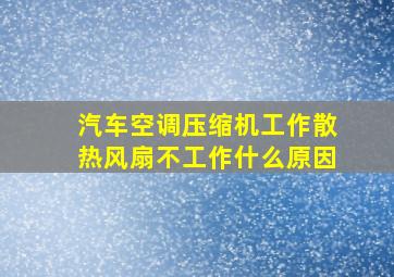 汽车空调压缩机工作散热风扇不工作什么原因