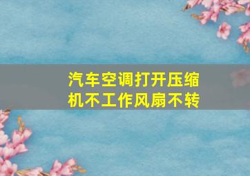 汽车空调打开压缩机不工作风扇不转