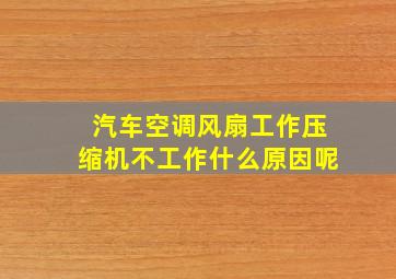 汽车空调风扇工作压缩机不工作什么原因呢