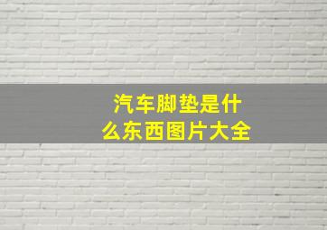 汽车脚垫是什么东西图片大全