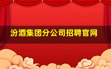 汾酒集团分公司招聘官网