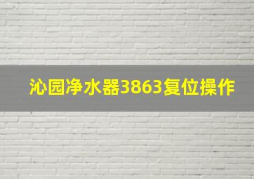 沁园净水器3863复位操作