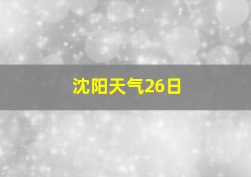 沈阳天气26日