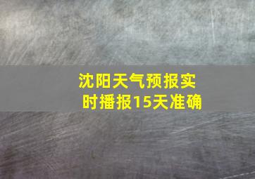 沈阳天气预报实时播报15天准确