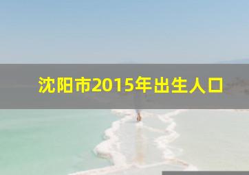 沈阳市2015年出生人口