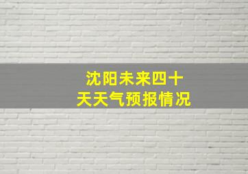 沈阳未来四十天天气预报情况