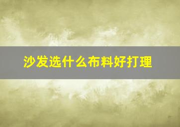 沙发选什么布料好打理