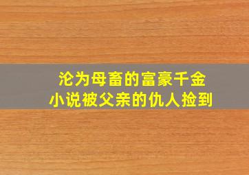 沦为母畜的富豪千金小说被父亲的仇人捡到