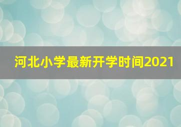 河北小学最新开学时间2021