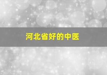 河北省好的中医