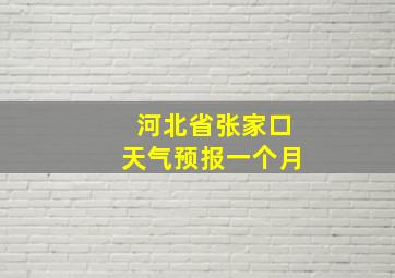 河北省张家口天气预报一个月