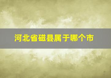 河北省磁县属于哪个市