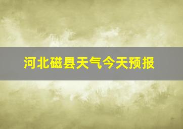 河北磁县天气今天预报