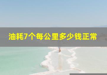 油耗7个每公里多少钱正常