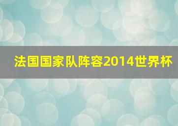 法国国家队阵容2014世界杯