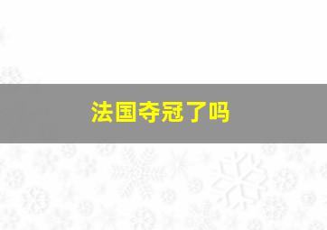 法国夺冠了吗