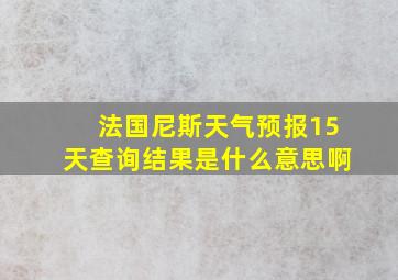 法国尼斯天气预报15天查询结果是什么意思啊