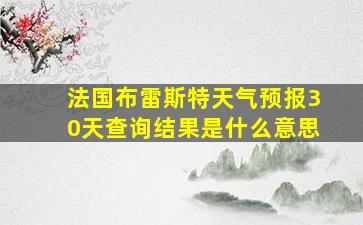 法国布雷斯特天气预报30天查询结果是什么意思