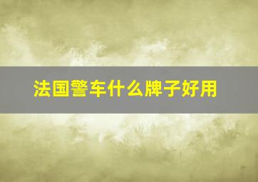 法国警车什么牌子好用