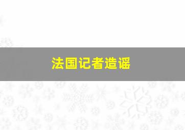 法国记者造谣