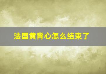 法国黄背心怎么结束了