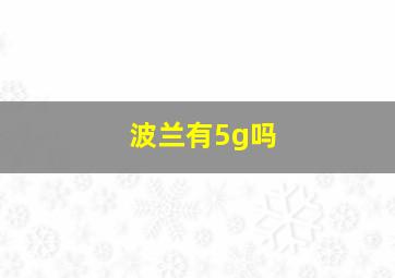 波兰有5g吗