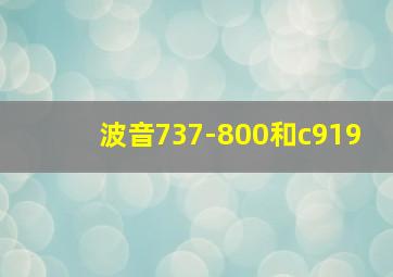 波音737-800和c919