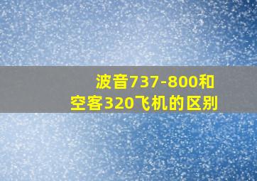 波音737-800和空客320飞机的区别