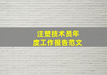 注塑技术员年度工作报告范文