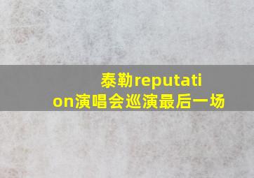 泰勒reputation演唱会巡演最后一场