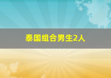 泰国组合男生2人