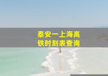 泰安一上海高铁时刻表查询