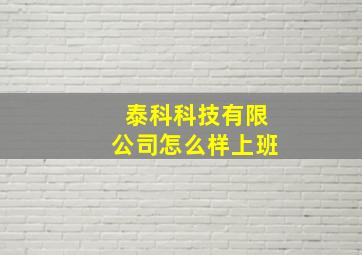 泰科科技有限公司怎么样上班