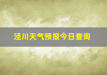 泾川天气预报今日查询