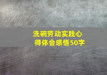 洗碗劳动实践心得体会感悟50字