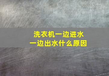 洗衣机一边进水一边出水什么原因