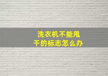 洗衣机不能甩干的标志怎么办