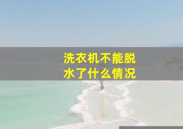 洗衣机不能脱水了什么情况