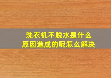 洗衣机不脱水是什么原因造成的呢怎么解决