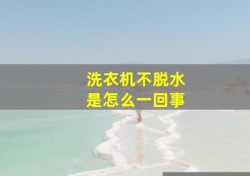 洗衣机不脱水是怎么一回事