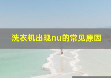 洗衣机出现nu的常见原因