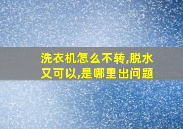 洗衣机怎么不转,脱水又可以,是哪里出问题