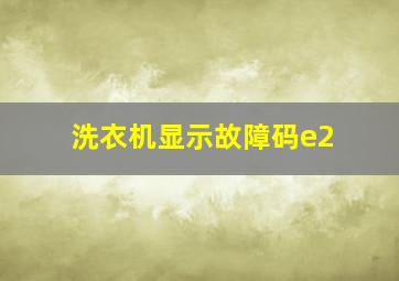 洗衣机显示故障码e2