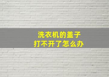 洗衣机的盖子打不开了怎么办