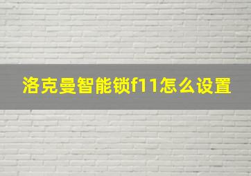 洛克曼智能锁f11怎么设置