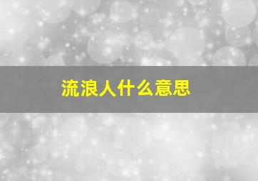 流浪人什么意思