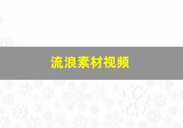 流浪素材视频