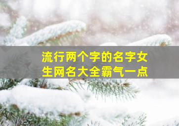 流行两个字的名字女生网名大全霸气一点