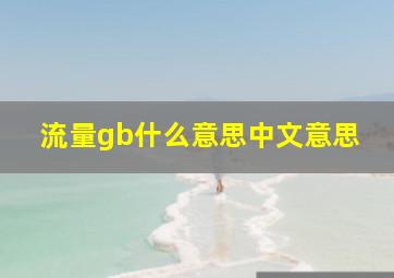 流量gb什么意思中文意思